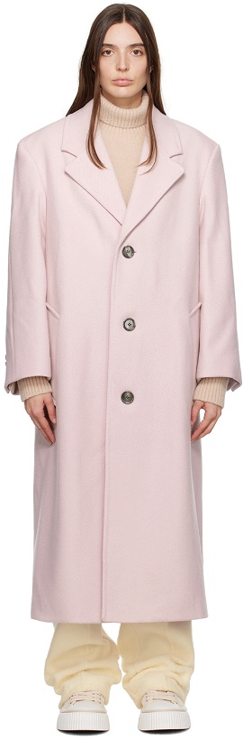 Photo: AMI Alexandre Mattiussi Pink Oversized Coat