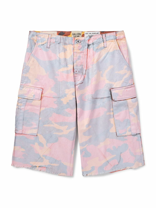Photo: Gallery Dept. - Straight-Leg Camouflage-Print Cotton-Twill Cargo Shorts - Pink