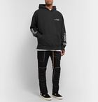 Rhude - Oversized Logo-Print Loopback Cotton-Jersey Hoodie - Black