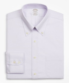 Brooks Brothers Men's Stretch Soho Extra-Slim-Fit Dress Shirt, Non-Iron Twill Button-Down Collar Micro-Check | Lavender