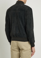 Tods Suede Bomber Jacket Blue