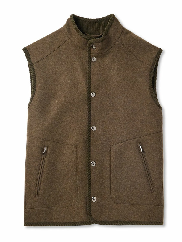 Photo: Loro Piana - Kelvin Wish® Wool and Cashmere-Blend Gilet - Green
