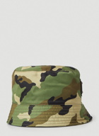 Camouflage Logo Plaque Bucket Hat in Green
