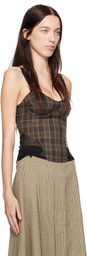 Miaou Brown Marguerite Corset Top