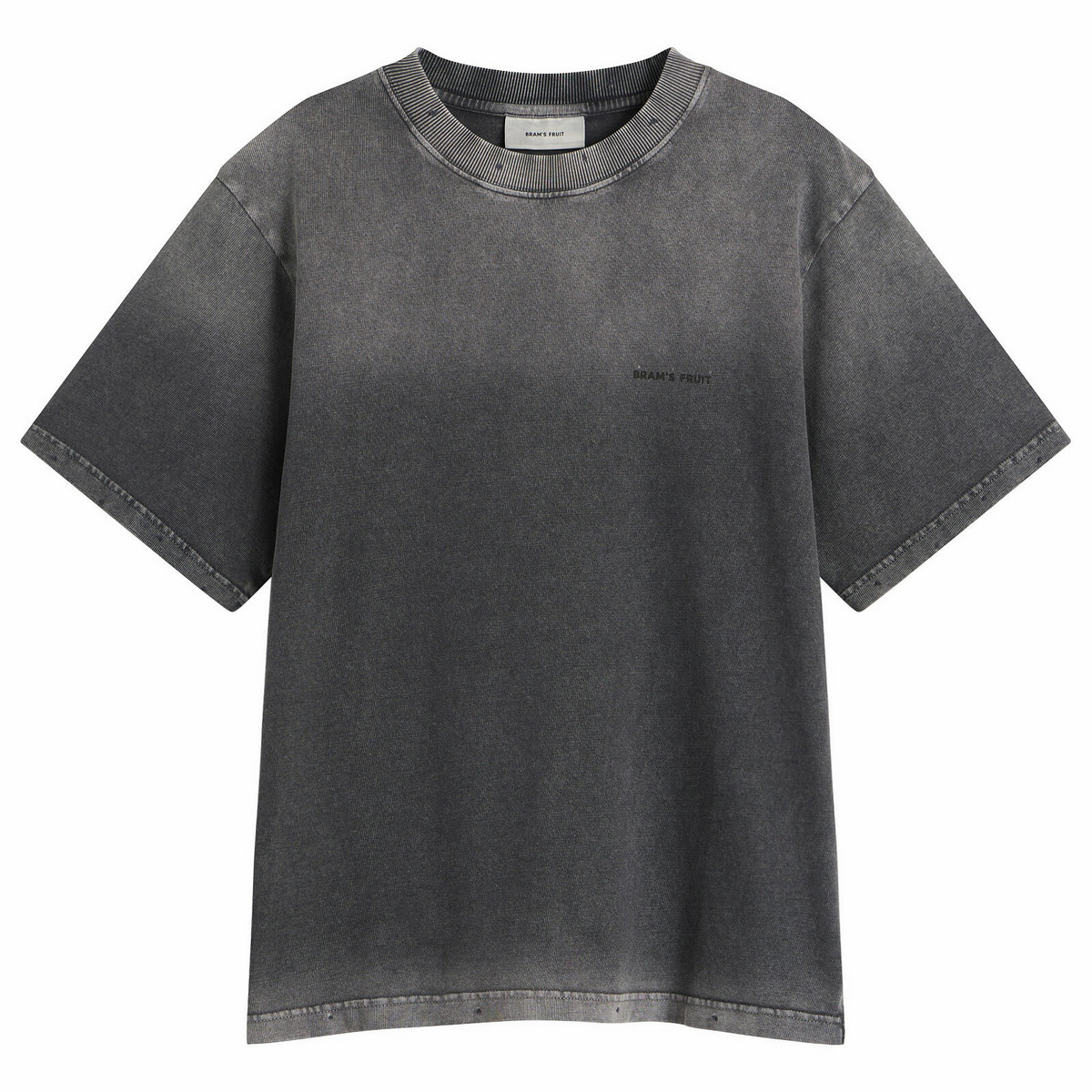 Bram's Fruit Men's Distressed Big Lemon Outline T-Shirt in Shadow Black
