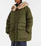Prada Shearling-trimmed down coat