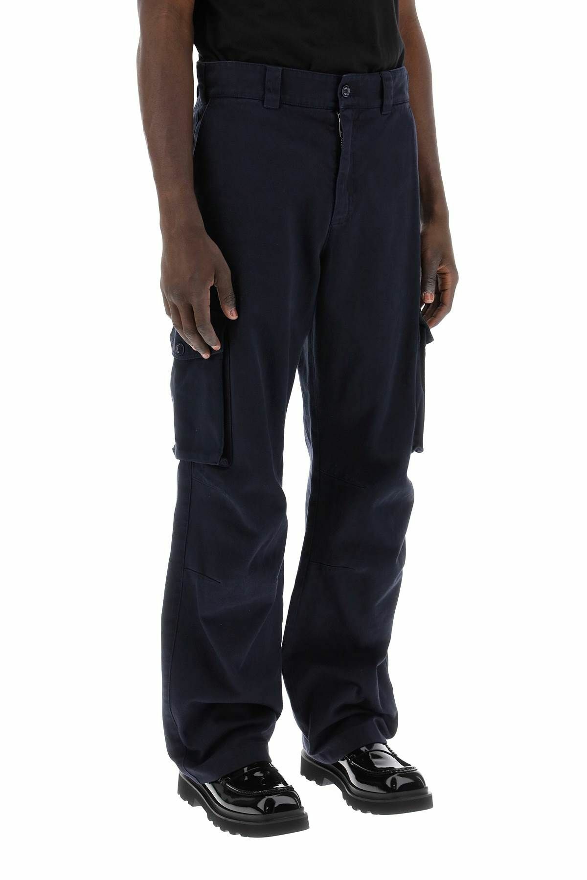DOLCE & GABBANA cargo pants with logo plaque Blue Dolce & Gabbana