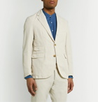 MAN 1924 - Tomi Tapered Linen and Cotton-Blend Drawstring Suit Trousers - Neutrals