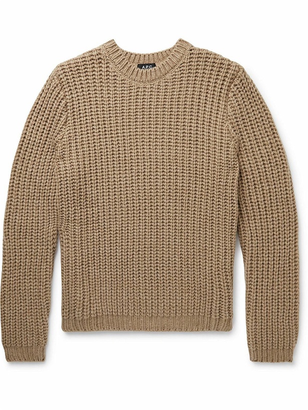 Photo: A.P.C. - Heini Ribbed Wool-Blend Sweater - Brown