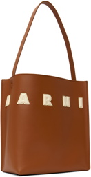 Marni Brown Small Leather Museo Patches Tote