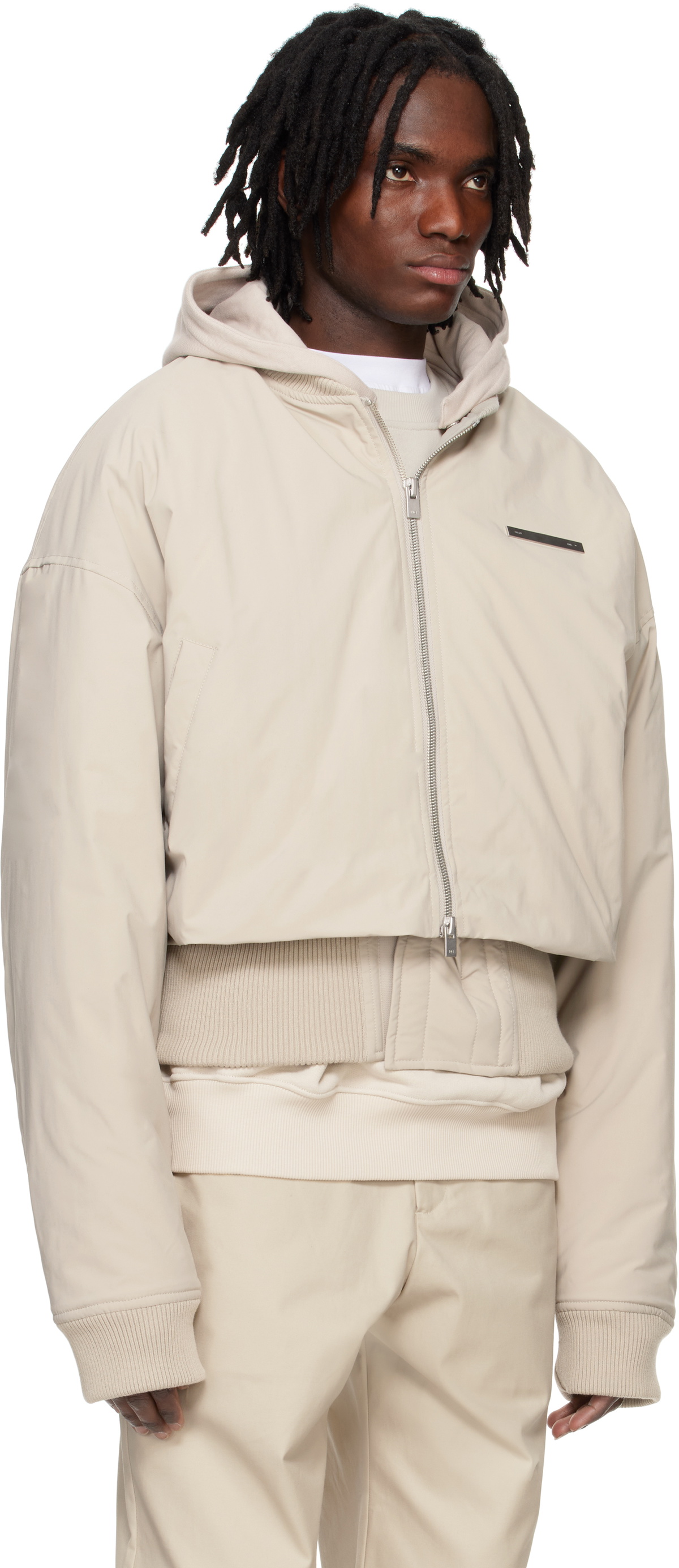 ジャケット・アウター HELIOT EMIL PNEUMATIC BOMBER JACKET HELIOT EMIL Beige Pneumatic Bomber Jacket Heliot Emil