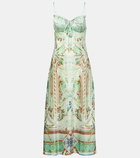 Camilla Gathered silk midi dress