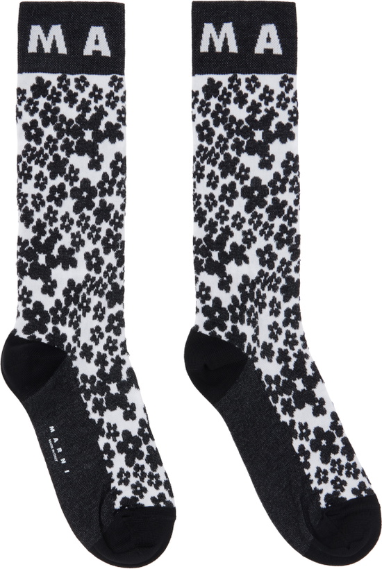 Photo: Marni Black & White Flower Intarsia Socks