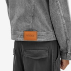 Versace Men's Stone Wash Denim Jacket in Mid Grey