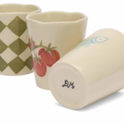 Damson Madder Women's Set Of 3- Nonna House Beaker Set in Yellow/Green 