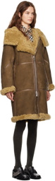 Burberry Brown Relaxed-Fit Shearling Coat