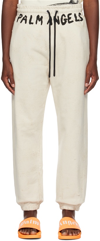 Photo: Palm Angels Off-White Faded Sweatpants