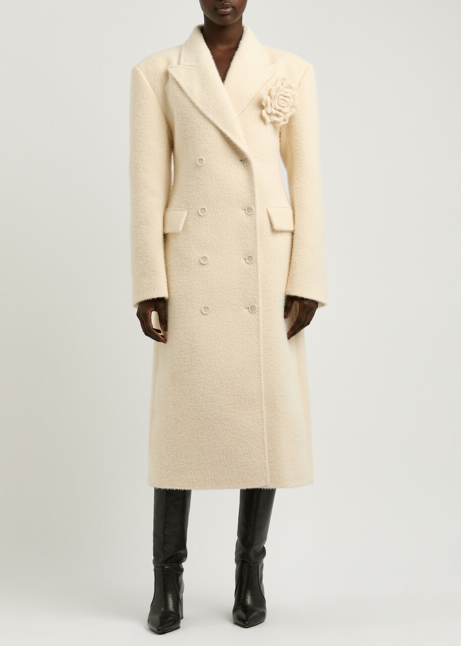 Giuseppe DI Morabito Floral Double-breasted Coat Off White