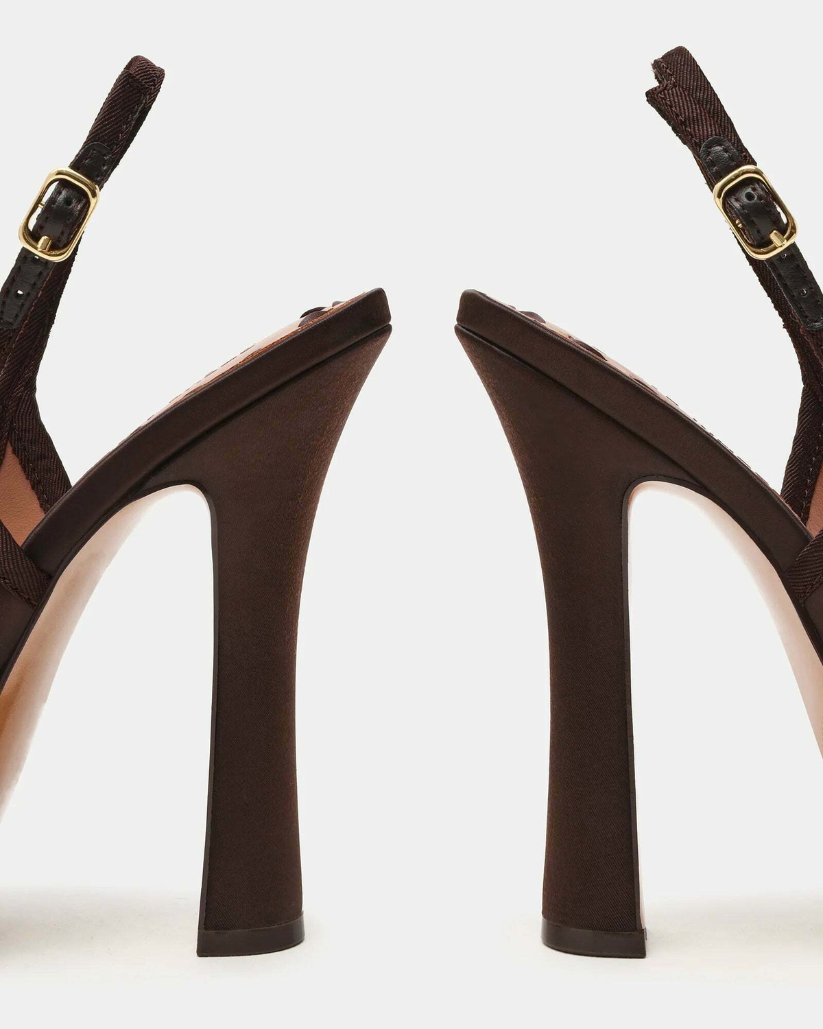 Steve Madden Sofie Heels in Brown Satin