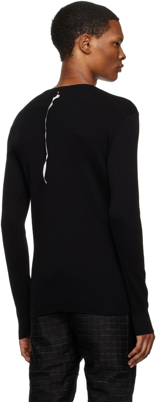 Label Under Construction Black Ribbed Sweater