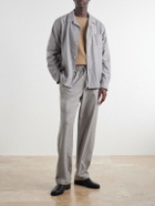 De Bonne Facture - Tapered Virgin Wool Drawstring Trousers - Gray