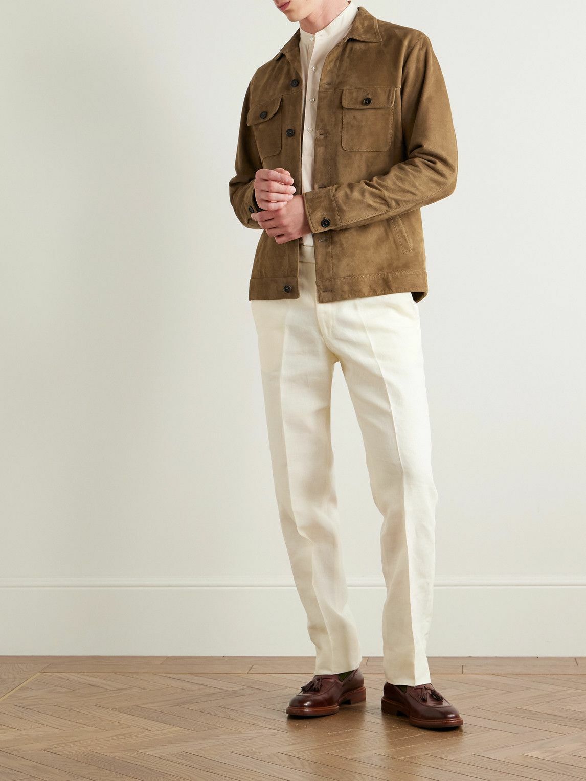 Sid Mashburn - Suede Overshirt - Brown