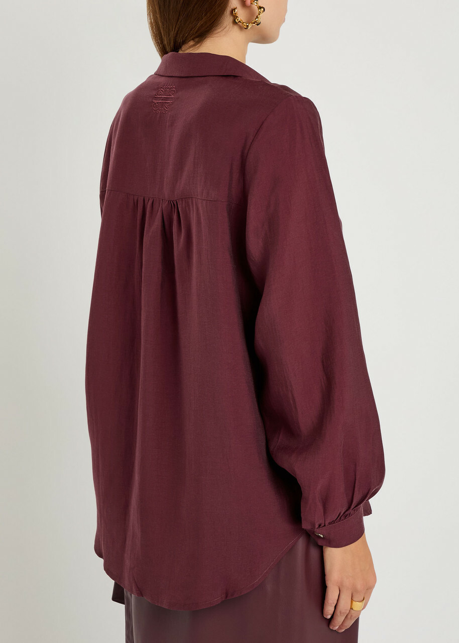 Never Fully Dressed Miley Ruffle-trimmed Woven Shirt Red