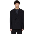 Lemaire Blue Wool Double-Breasted Blazer