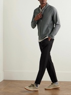 Peter Millar - Harris Herringbone Stretch-Cotton and Modal-Blend Polo Shirt - Gray