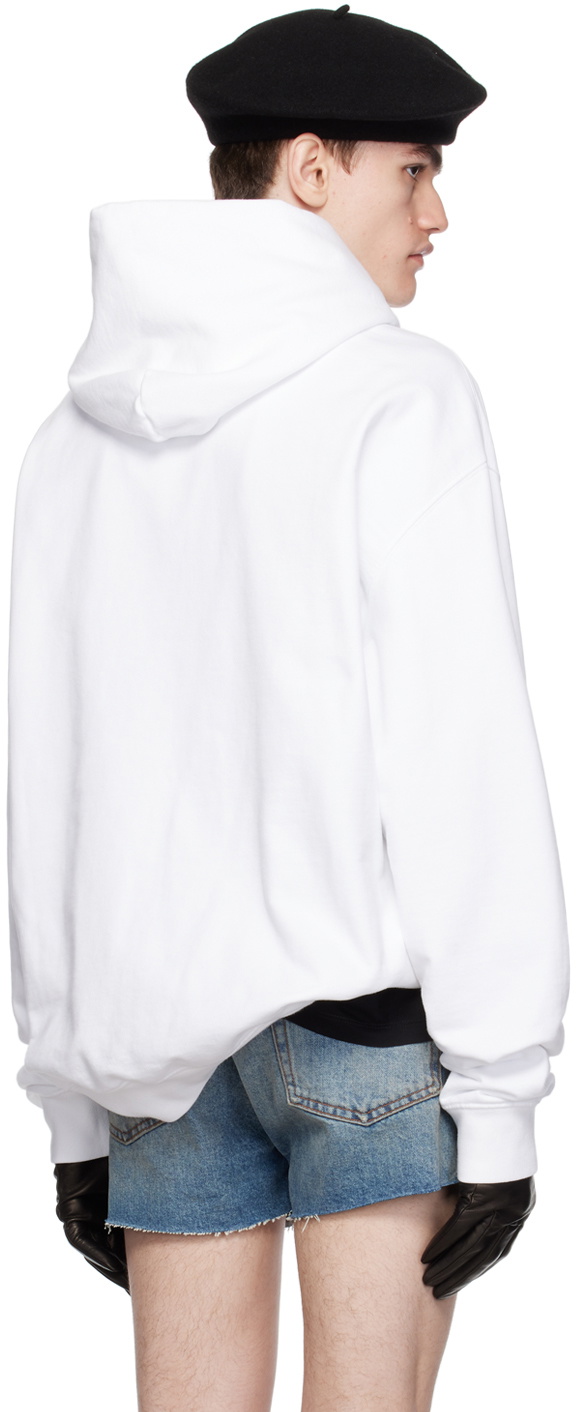 Maison Margiela White Embroidered Hoodie Maison Margiela