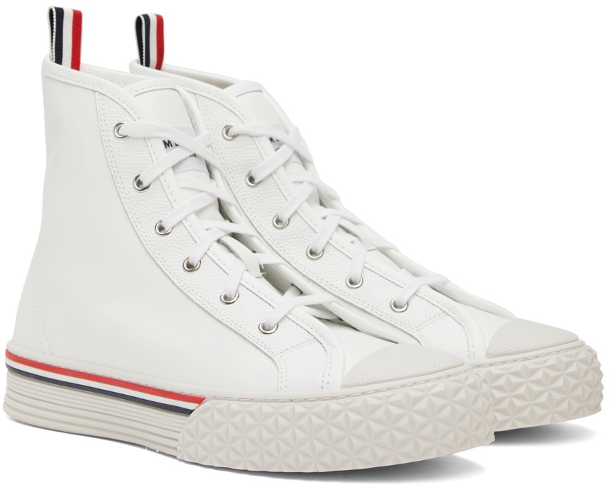 Thom Browne White Collegiate High Top Sneakers Thom Browne Thom Browne White Collegiate High Top Sneakers Thom Browne