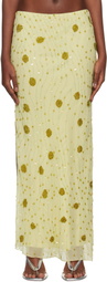Mirror Palais Green Beaded Maxi Skirt