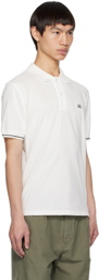 C.P. Company White Garment-Dyed Polo