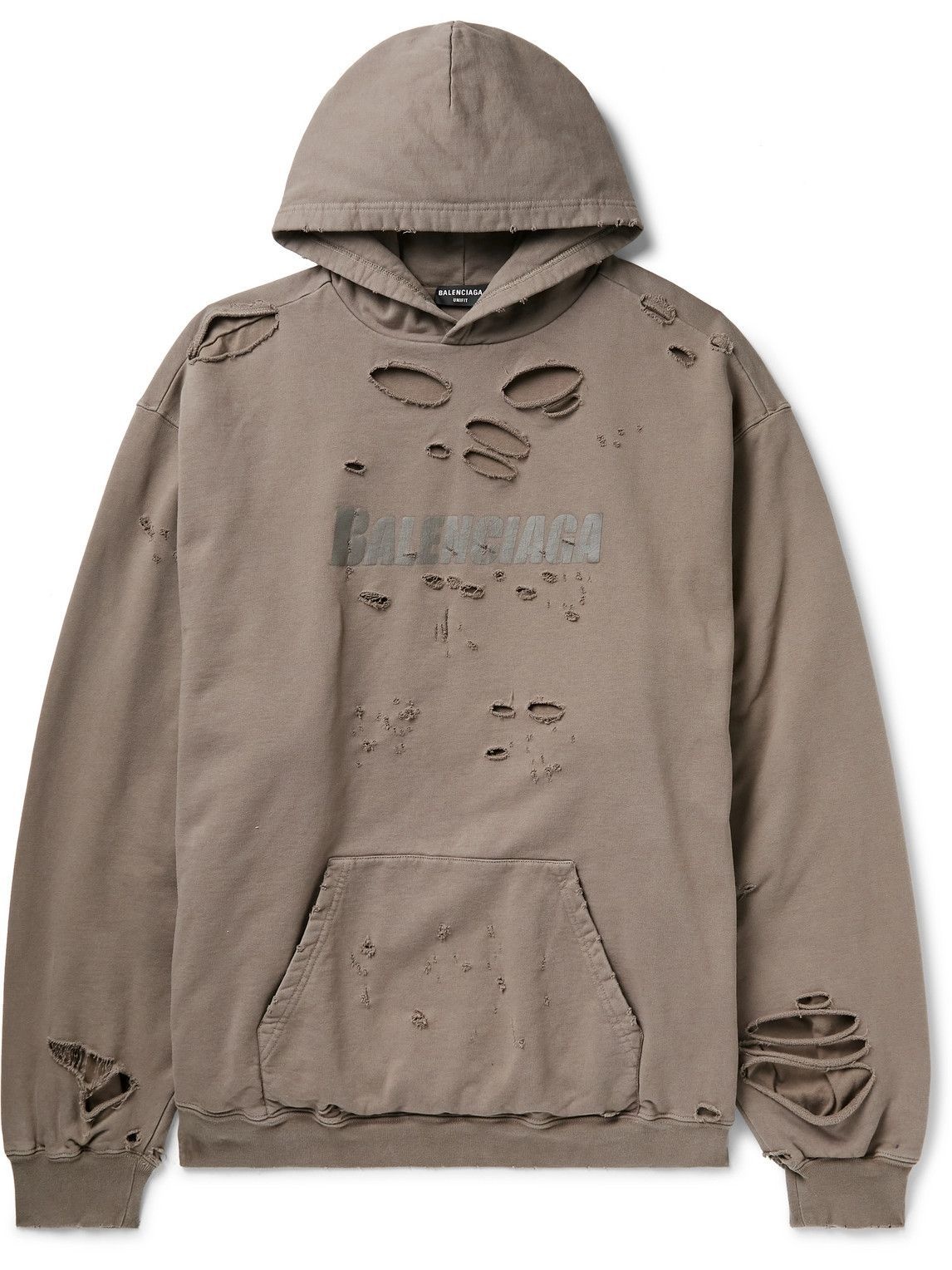 Printed cotton fleece hoodie in grey - Balenciaga