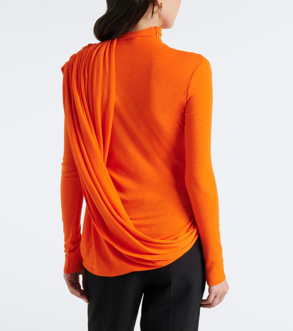 Mugler Caped wool-blend top