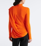 Mugler Caped wool-blend top