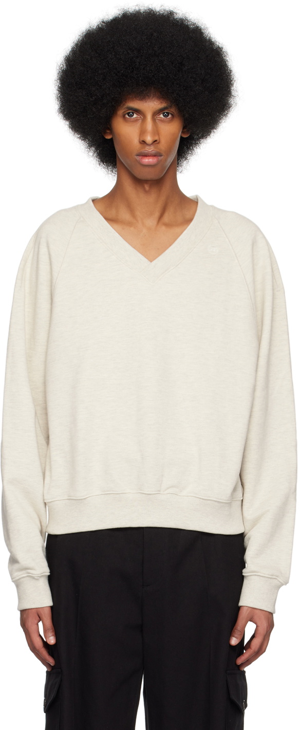 Recto Gray V-Neck Sweater