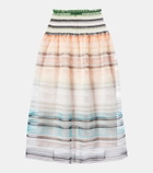 Susan Fang Striped tulle midi skirt