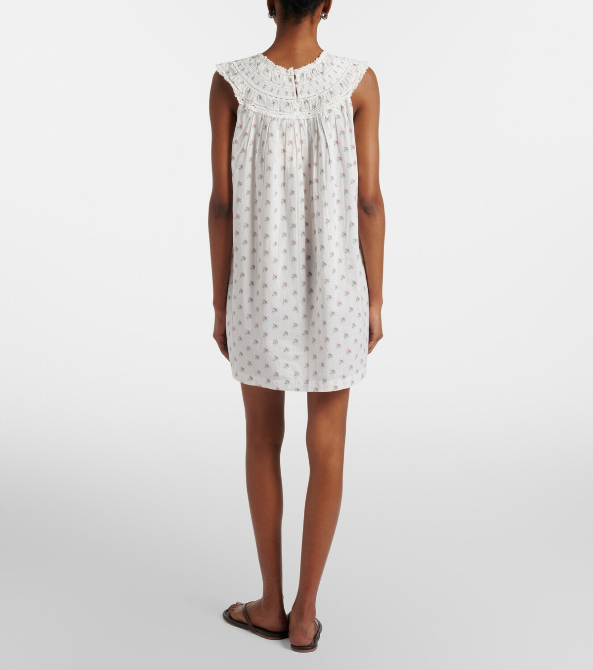 Dôen Verity floral embroidered cotton minidress