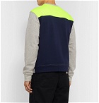 Aloye - Colour-Block Mélange Neon Loopback Cotton-Jersey Sweatshirt - Gray