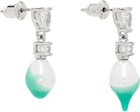 Ottolinger Silver & Green Pearl Dip Earrings