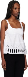 Rabanne White Square Neck Tank Top