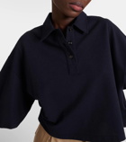 Bottega Veneta Cropped cotton-blend piqué polo shirt