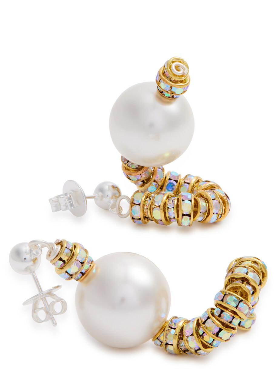 Pearl Octopuss.y Mini Snakes Embellished Drop Earrings - Gold - One Size
