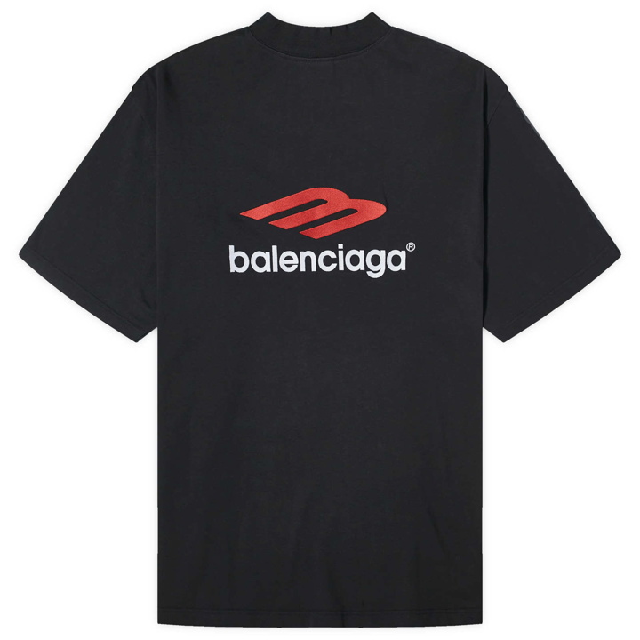 Photo: Balenciaga Men's Double Front T-Shirt in Wash Black/Fade Blck