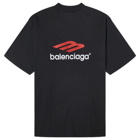 Balenciaga Men's Double Front T-Shirt in Wash Black/Fade Blck