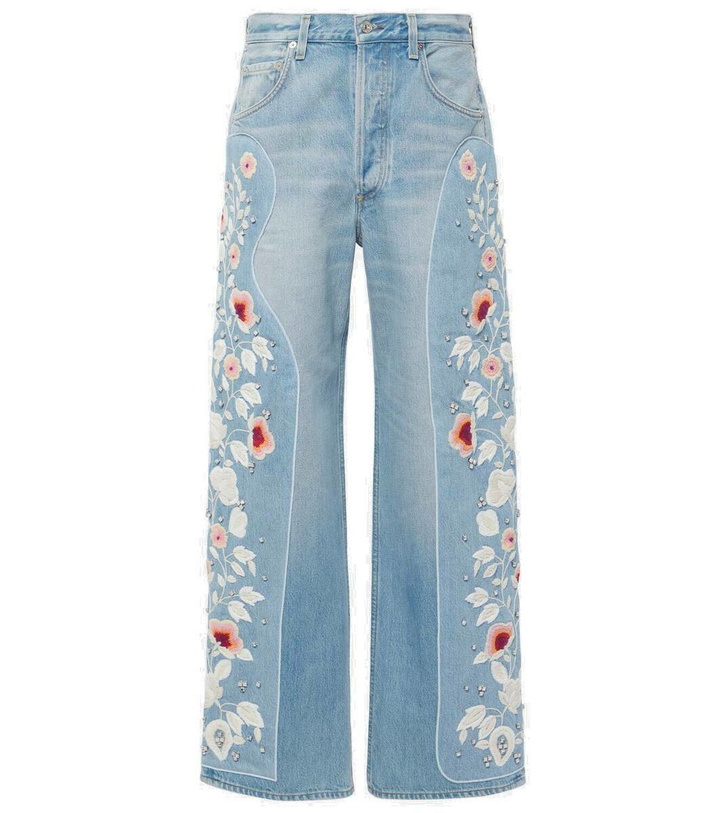 Photo: Citizens of Humanity Ayla embroidered high-rise wide-leg jeans