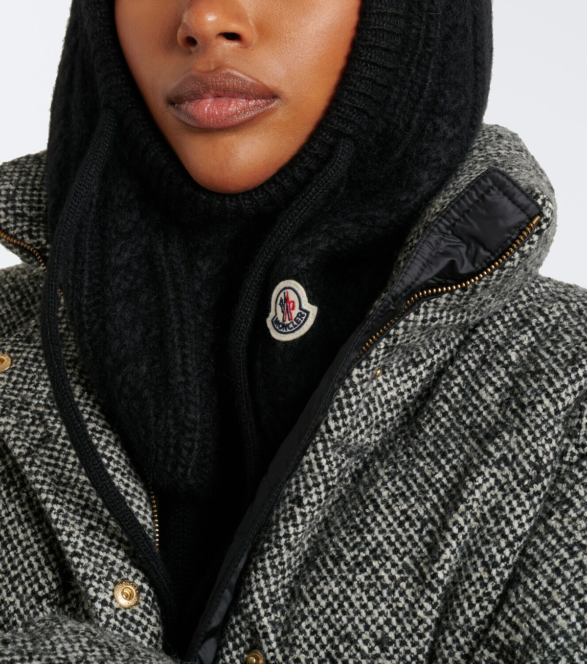 Moncler Cable-knit alpaca and wool-blend balaclava