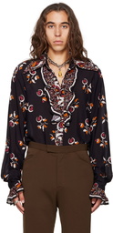 Anna Sui SSENSE Exclusive Black Printed Shirt