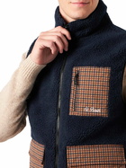 MC2 Saint Barth Man Blue Sherpa Vest Jacket With Check Patch Pockets